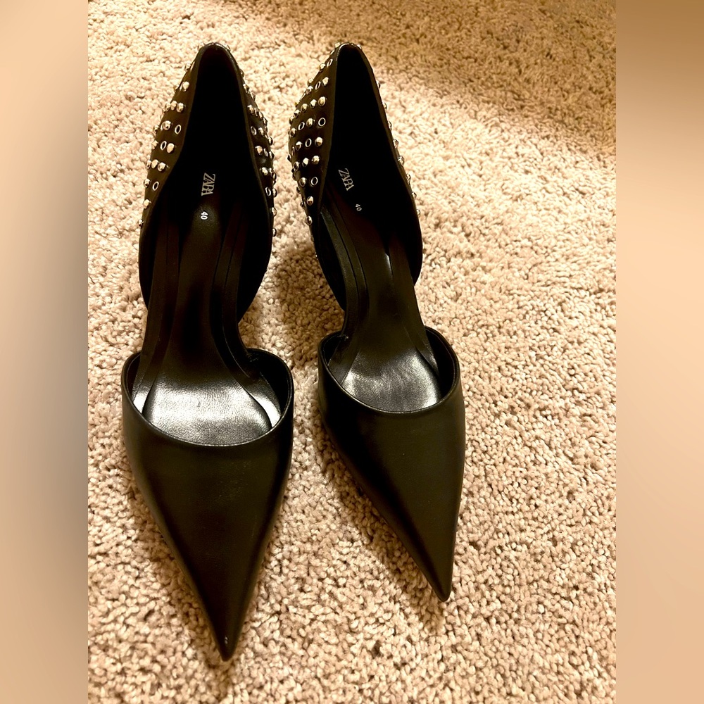 Zara pointy heels with studs